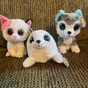 Three 6" TY Beanie Boos